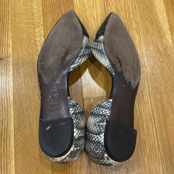Tory Burch D'Orsay Snakeskin Print Leather Flats - Picture 7 of 12